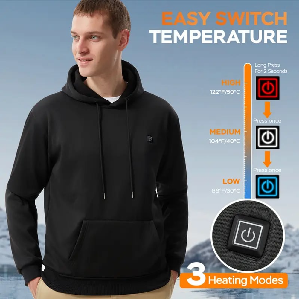 Smart Heated Hoodie! π§₯π₯ 5 Heat Zones, Adjustable Temp & Ultra-Comfort! βοΈ