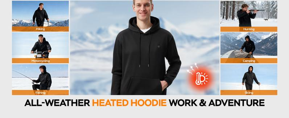 Smart Heated Hoodie! π§₯π₯ 5 Heat Zones, Adjustable Temp & Ultra-Comfort! βοΈ